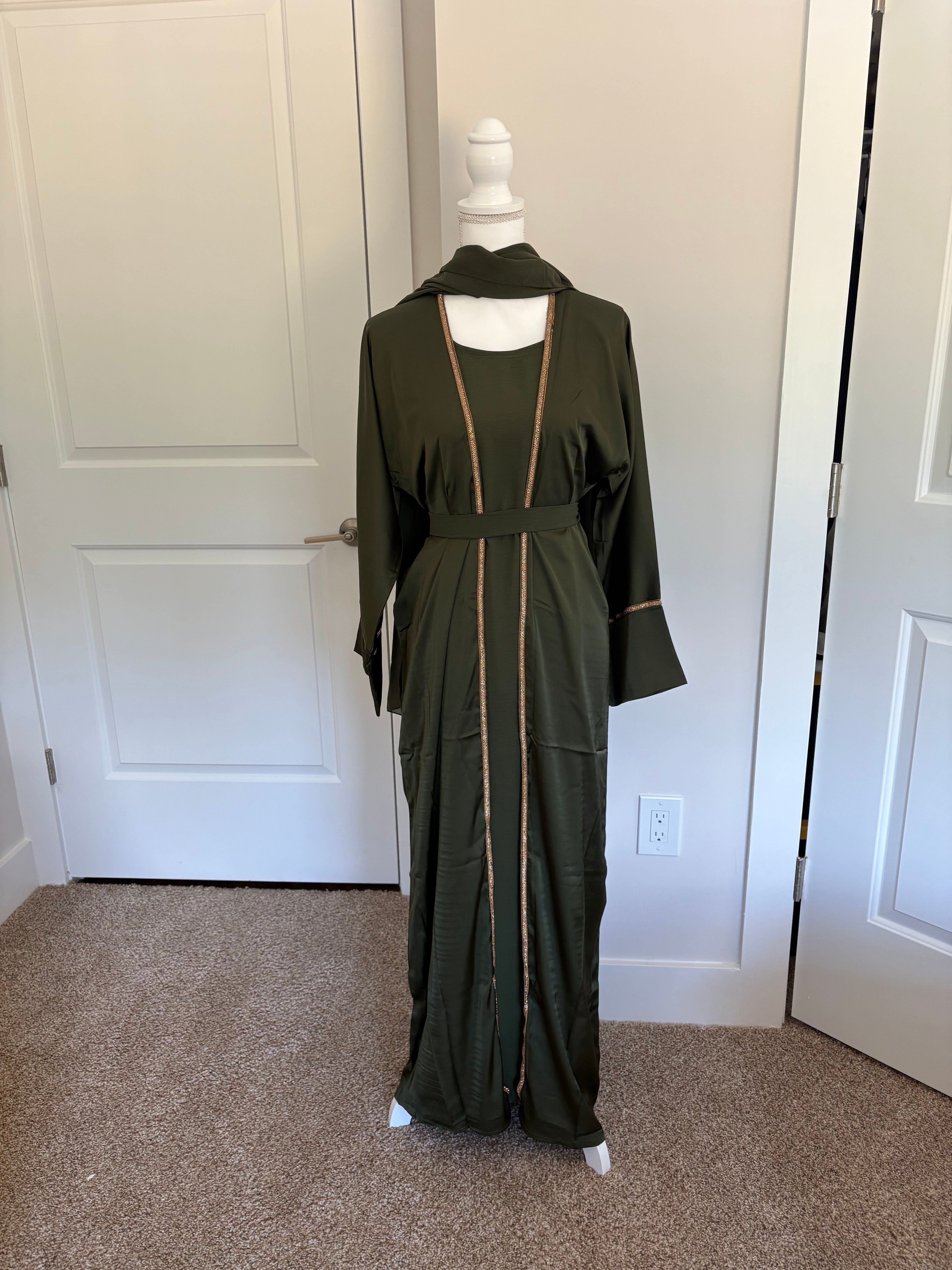 Satin Bloom Abaya